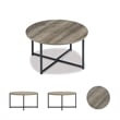 Ashley Furniture Wadeworth 3 Piece Coffee Table Set in Dark Metallic and Black