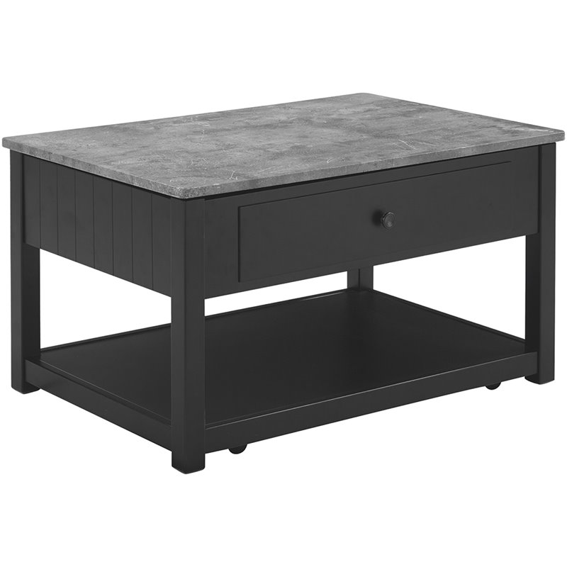 Ashley Furniture Ezmonei Lift Top Coffee Table in Black and Gray