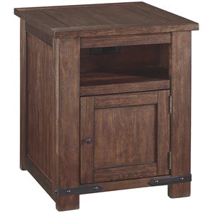 ashley furniture budmore storage end table with usb ports in brown