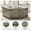 Ashley Furniture Aldwin Engineered Wood Square Coffee Table in Weathered Gray