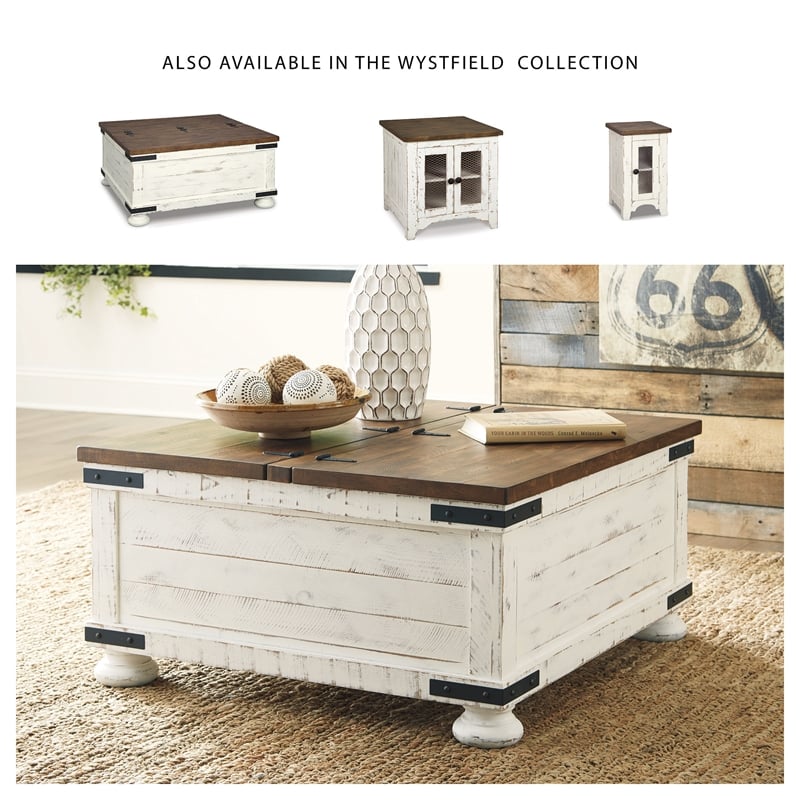 Signature Design by Ashley Wystfield Storage Coffee Table in Vintage White