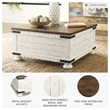 Signature Design by Ashley Wystfield Storage Coffee Table in Vintage White