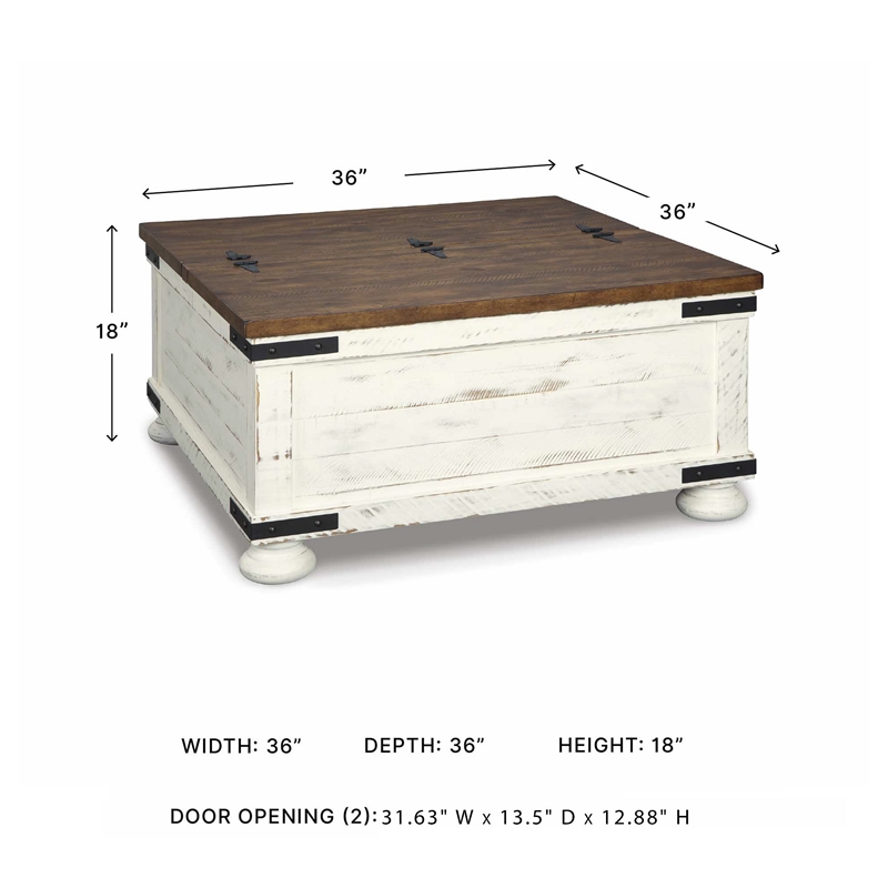 Signature Design by Ashley Wystfield Storage Coffee Table in Vintage White