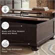 Ashley Furniture Valebeck Engineered Wood Lift-Top Coffee Table in Black/Brown