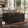 Ashley Furniture Valebeck Engineered Wood Lift-Top Coffee Table in Black/Brown