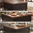 Ashley Furniture Valebeck Engineered Wood Lift-Top Coffee Table in Black/Brown