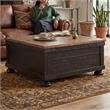 Ashley Furniture Valebeck Engineered Wood Lift-Top Coffee Table in Black/Brown