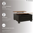 Ashley Furniture Valebeck Engineered Wood Lift-Top Coffee Table in Black/Brown