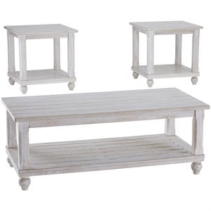 ashley furniture cloudhurst 3 piece coffee table set in white