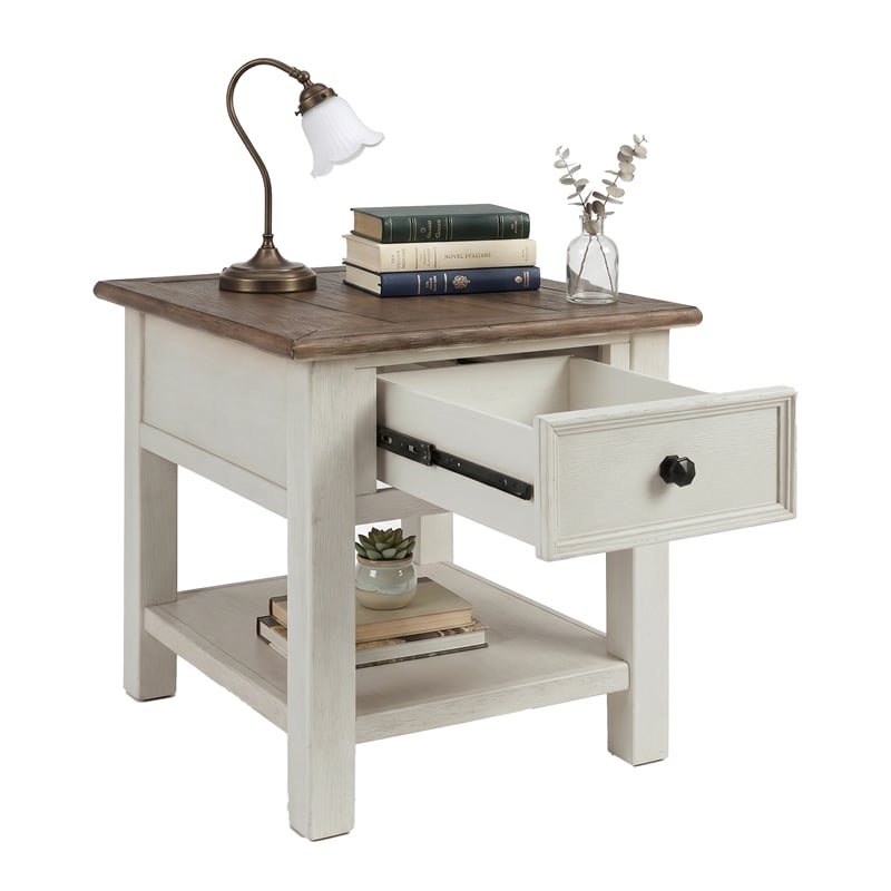 Signature Design by Ashley Bolanburg 1 Drawer End Table in Antique White