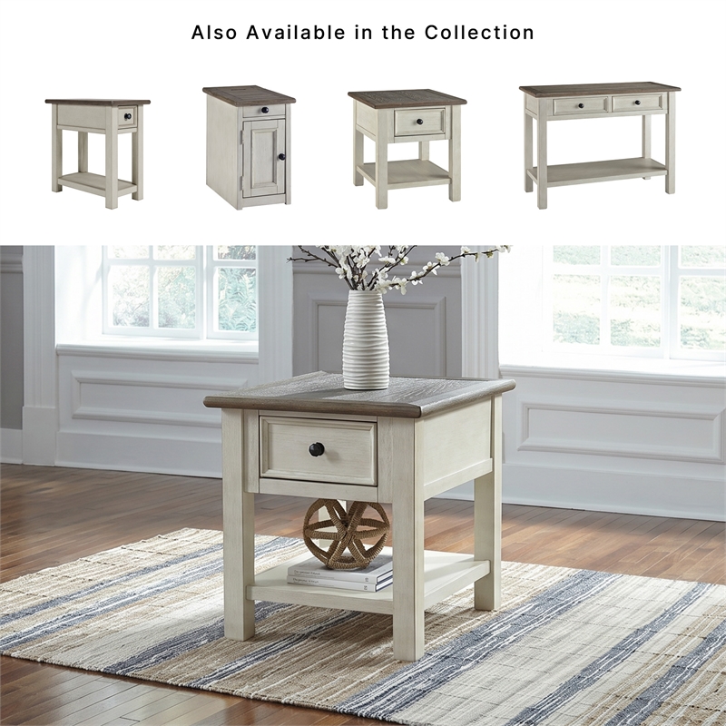 Signature Design by Ashley Bolanburg 1 Drawer End Table in Antique White