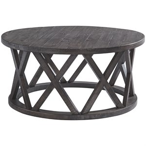 ashley furniture sharzane round coffee table in rustic gray
