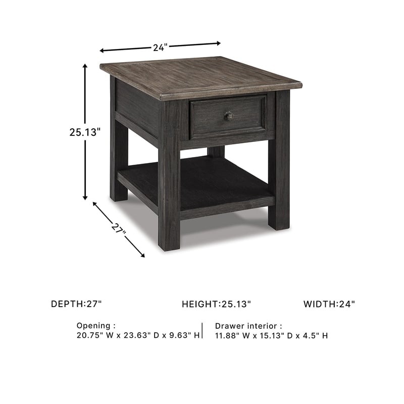Signature Design by Ashley Tyler Creek 1 Drawer End Table in Grayish Brown