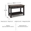 Signature Design by Ashley Tyler Creek 2 Drawer Console Table in Grayish Brown