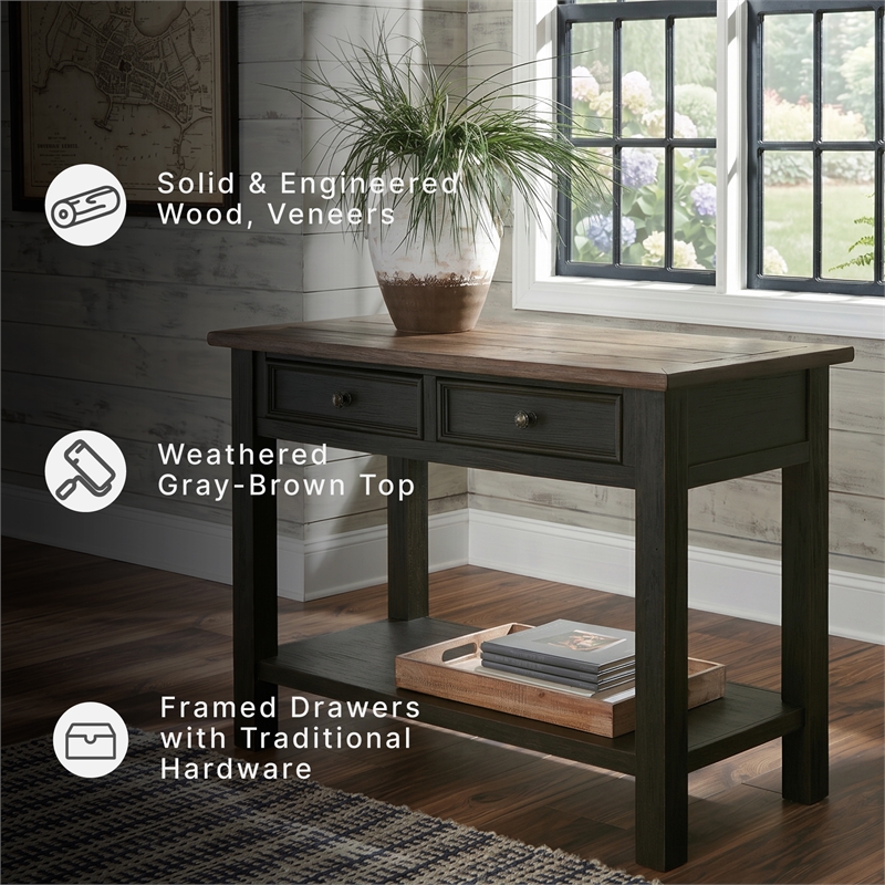 Signature Design by Ashley Tyler Creek 2 Drawer Console Table in Grayish Brown