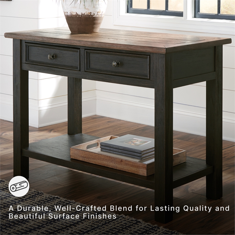 Signature Design by Ashley Tyler Creek 2 Drawer Console Table in Grayish Brown