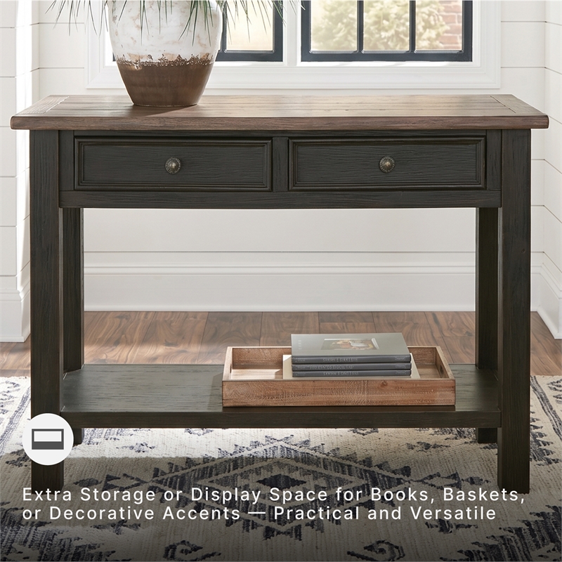 Signature Design by Ashley Tyler Creek 2 Drawer Console Table in Grayish Brown