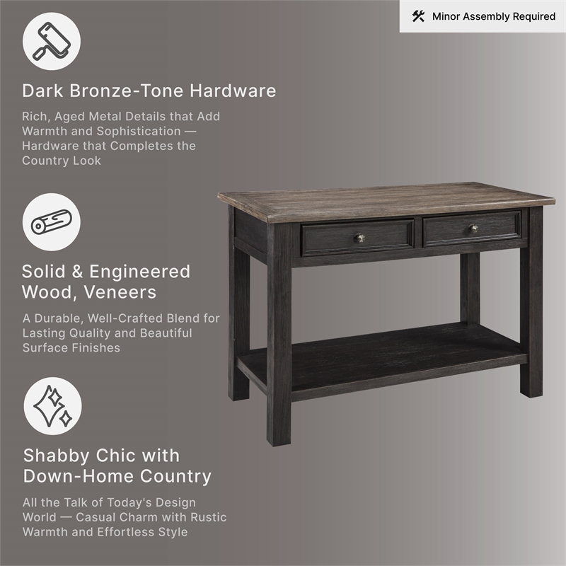 Signature Design by Ashley Tyler Creek 2 Drawer Console Table in Grayish Brown