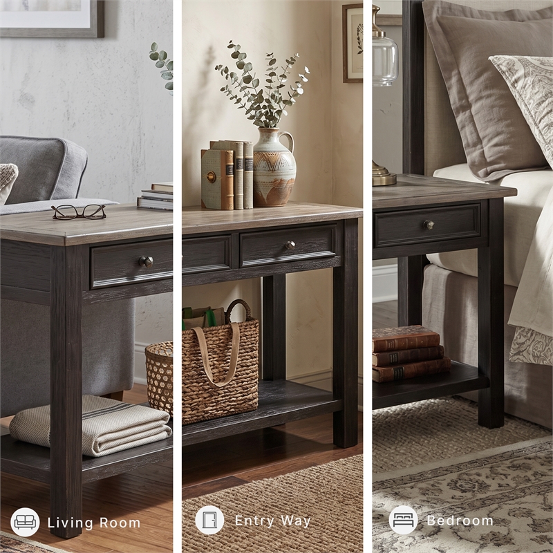 Signature Design by Ashley Tyler Creek 2 Drawer Console Table in Grayish Brown