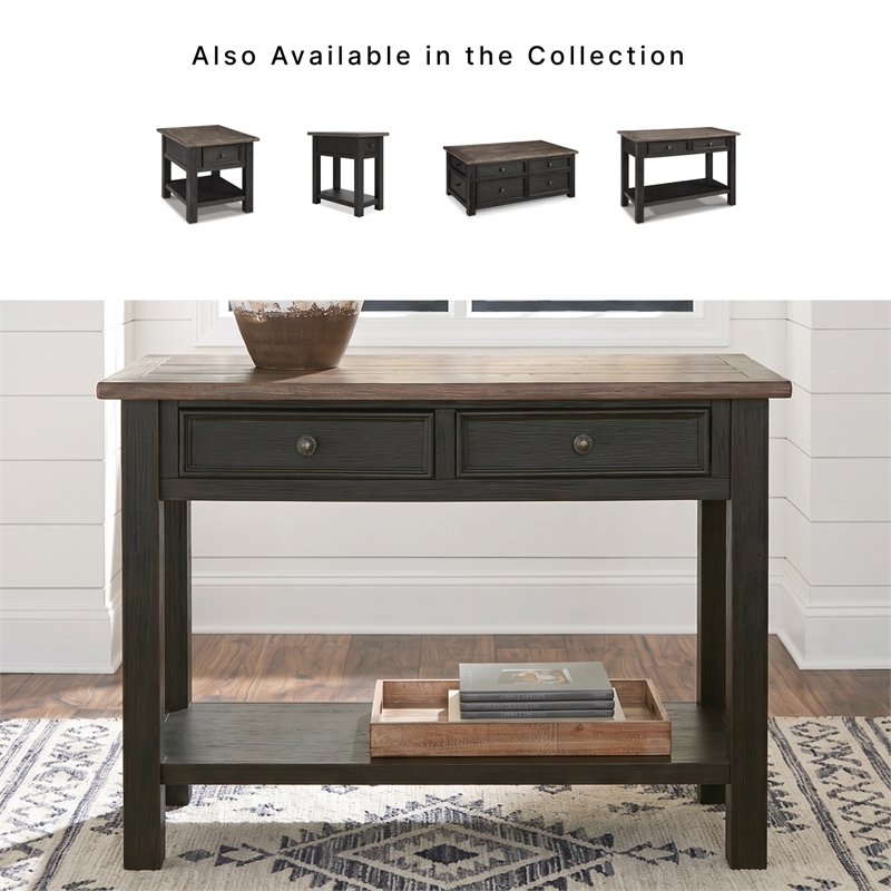 Signature Design by Ashley Tyler Creek 2 Drawer Console Table in Grayish Brown