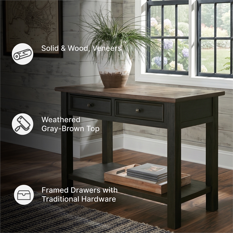 Signature Design by Ashley Tyler Creek 2 Drawer Console Table in Grayish Brown