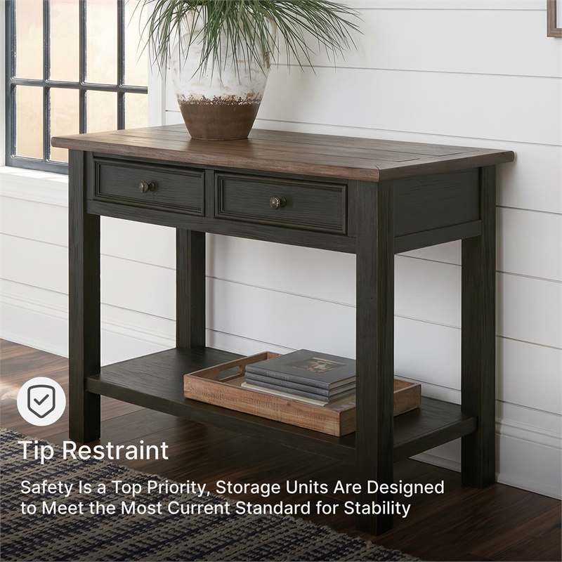 Signature Design by Ashley Tyler Creek 2 Drawer Console Table in Grayish Brown
