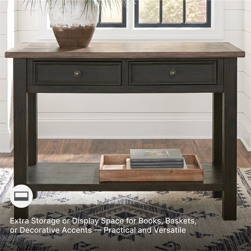 Signature Design by Ashley Tyler Creek 2 Drawer Console Table in Grayish Brown
