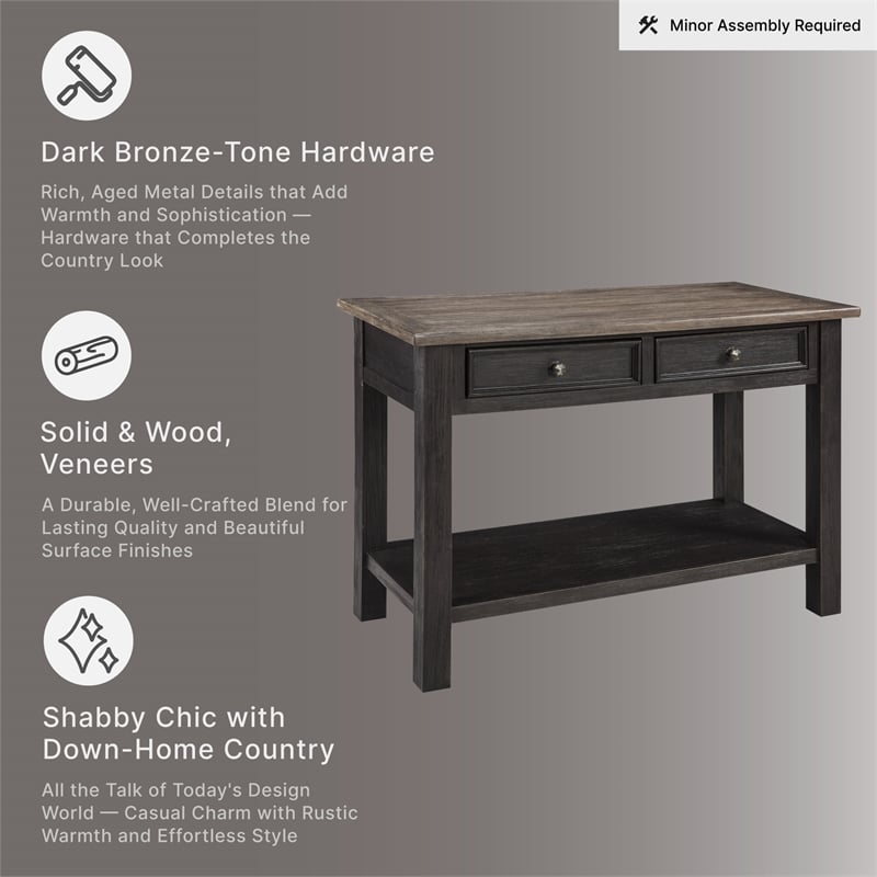 Signature Design by Ashley Tyler Creek 2 Drawer Console Table in Grayish Brown