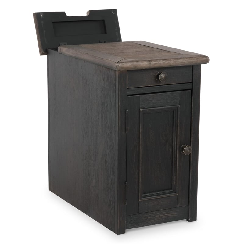 Signature Design by Ashley Tyler Creek Storage End Table with USB Ports in Gray