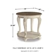 Signature Design by Ashley Realyn Round End Table in Chipped White and Brown