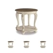 Signature Design by Ashley Realyn Round End Table in Chipped White and Brown