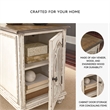 Ashley Furniture Realyn Mirrored Storage End Table in Chipped White/Brown