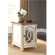 Ashley Furniture Realyn Mirrored Storage End Table in Chipped White/Brown