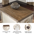 Ashley Furniture Realyn Mirrored Storage End Table in Chipped White/Brown