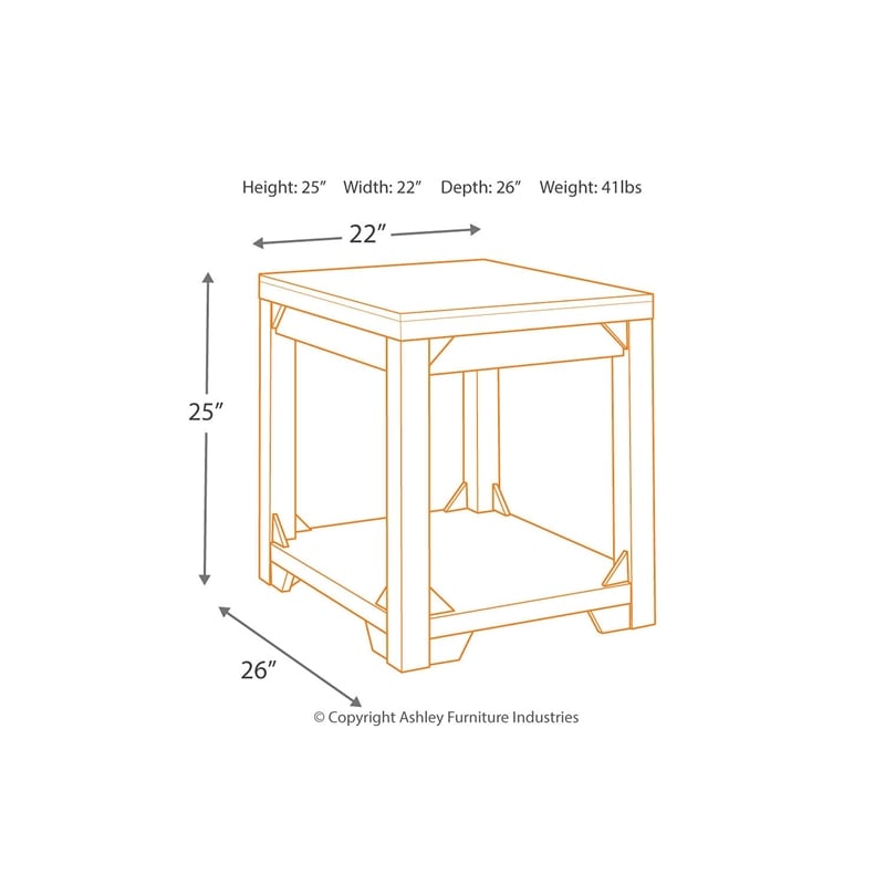Signature Design by Ashley Fregine End Table in Whitewash