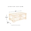 Signature Design by Ashley Fregine Lift Top Coffee Table in Whitewash