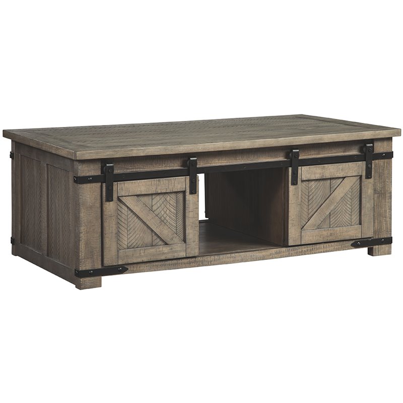 Ashley Furniture Aldwin Mobile Storage Coffee Table in Gray - T837-1