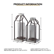 Ashley Diedrick 2 Piece Metal and Glass Lantern Candle Holder Set