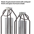Ashley Diedrick 2 Piece Metal and Glass Lantern Candle Holder Set
