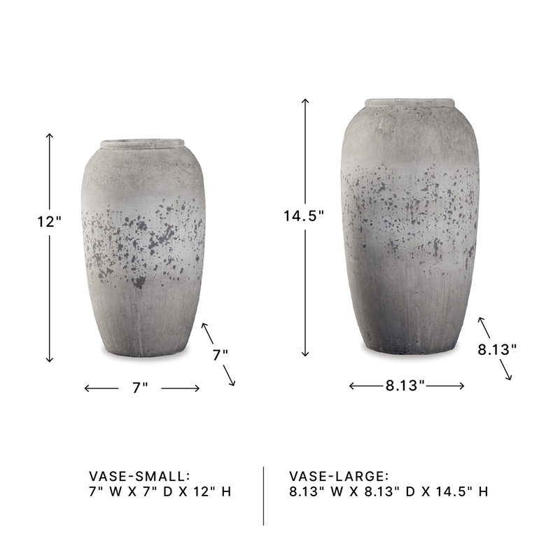 Ashley Dimitra 2 Piece Ceramic Vase Set in Brown and Cream