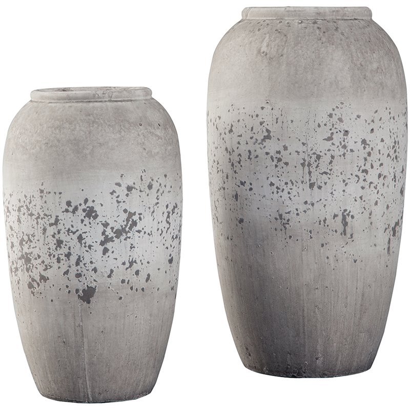 Ashley Dimitra 2 Piece Ceramic Vase Set in Brown and Cream