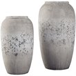 Ashley Dimitra 2 Piece Ceramic Vase Set in Brown and Cream