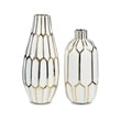 Ashley Mohsen 2 Piece Ceramic Vase Set in Gold and White