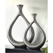Ashley Dimaia 2 Piece Metal Vase Set in Antique Silver