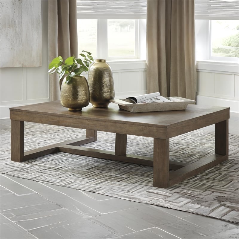 Ashley Furniture Cariton Contemporary Coffee Table in Grayish Brown