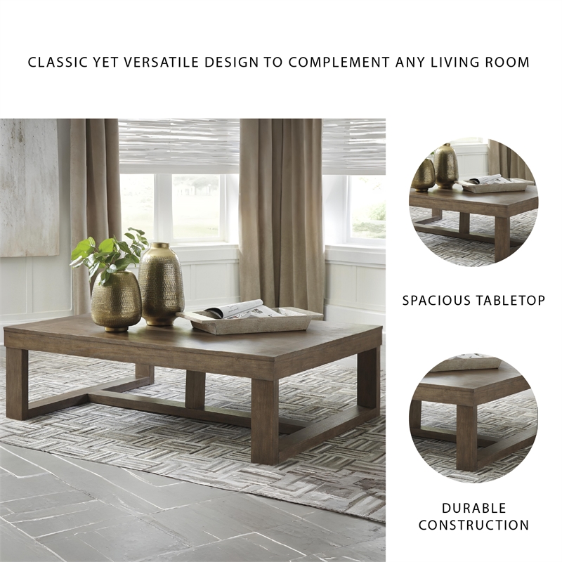 Ashley Furniture Cariton Contemporary Coffee Table in Grayish Brown