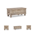 Ashley Fossil Modern Wood Ridge Storage Bench in Antique White and Brown