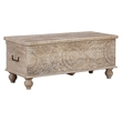 Ashley Fossil Modern Wood Ridge Storage Bench in Antique White and Brown