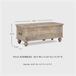 Ashley Fossil Modern Wood Ridge Storage Bench in Antique White and Brown