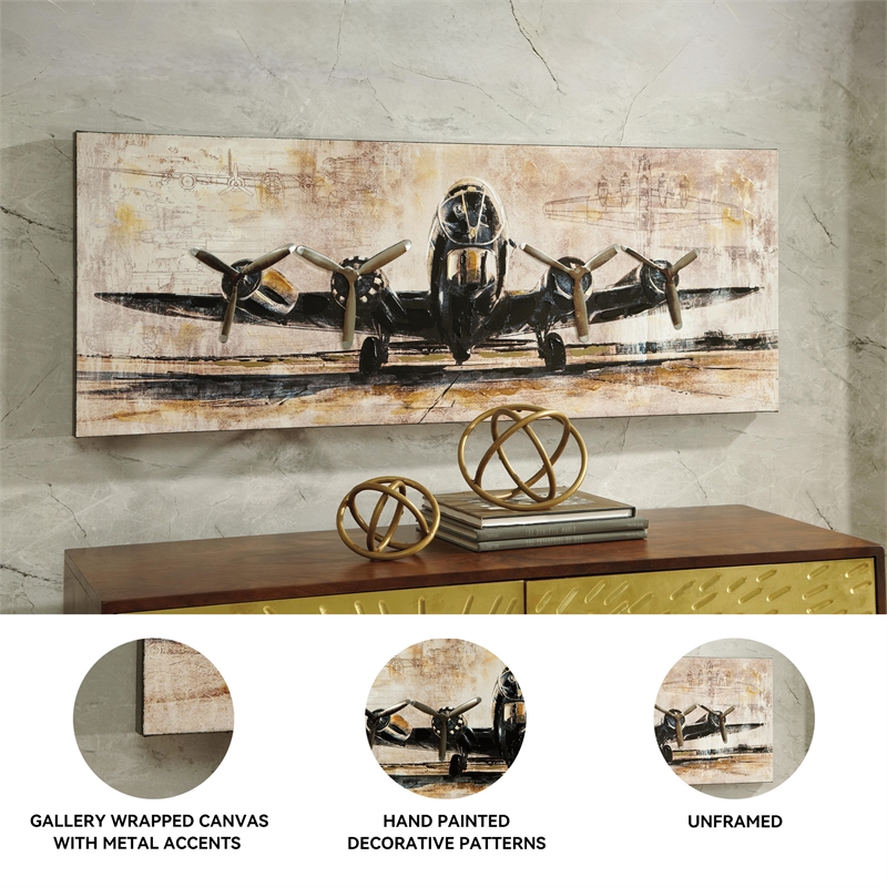 Ashley Kalene Wrapped Canvas Wall Painting in Brown and Black